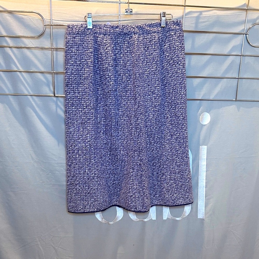 Doncaster Textured Blue Midi Skirt